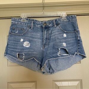 Free People Distressed Denim Shorts
